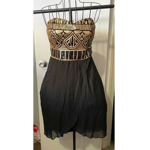 Gold and black dress